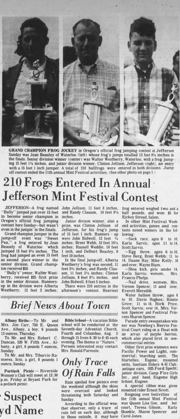 Clipping from Albany Democrat-Herald